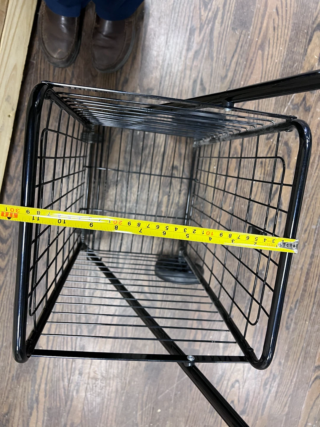 Black Metal Rolling Shopping Cart small - photo 4
