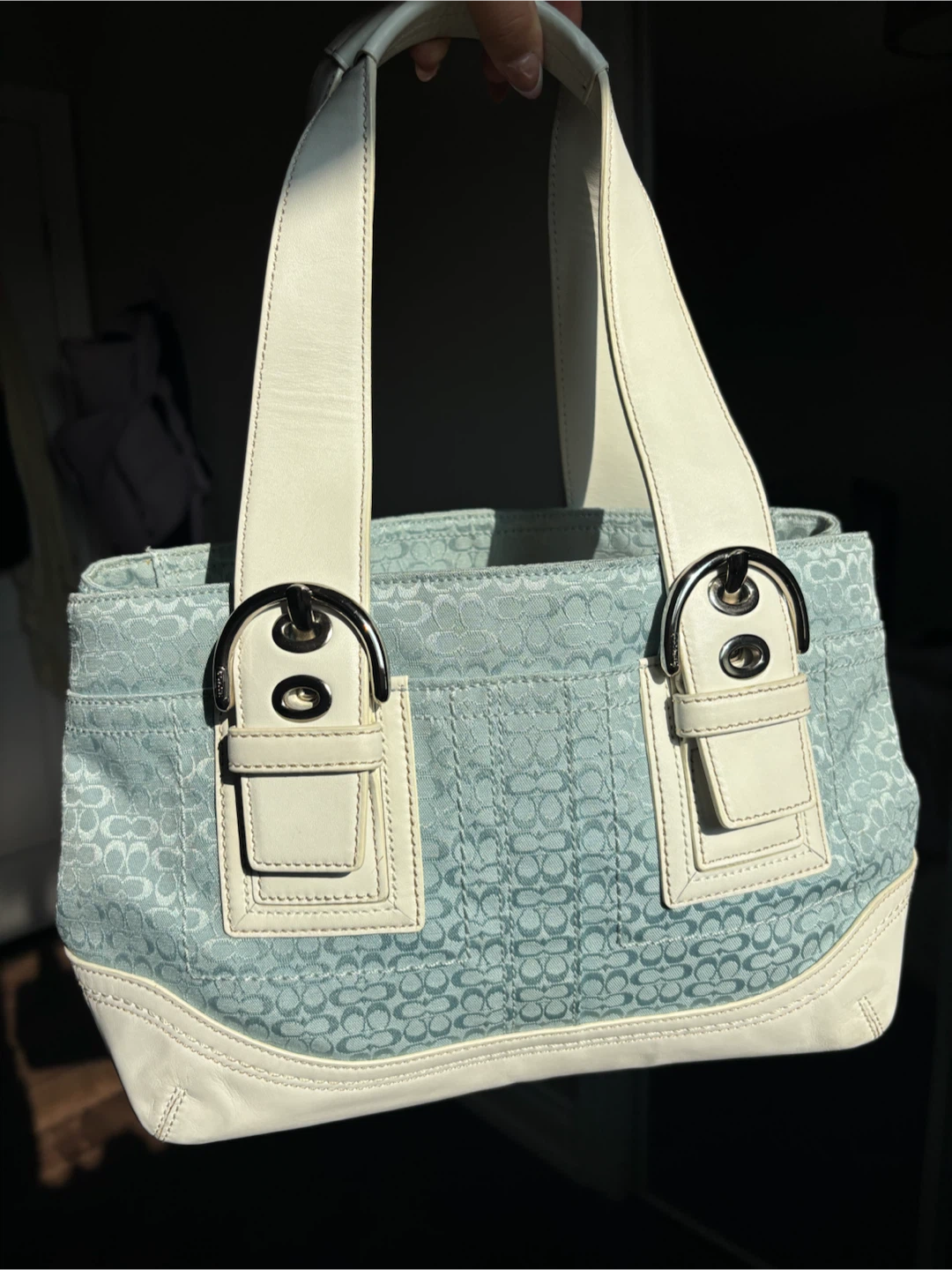 Blue and white Coach soho Tote Bag - photo 2