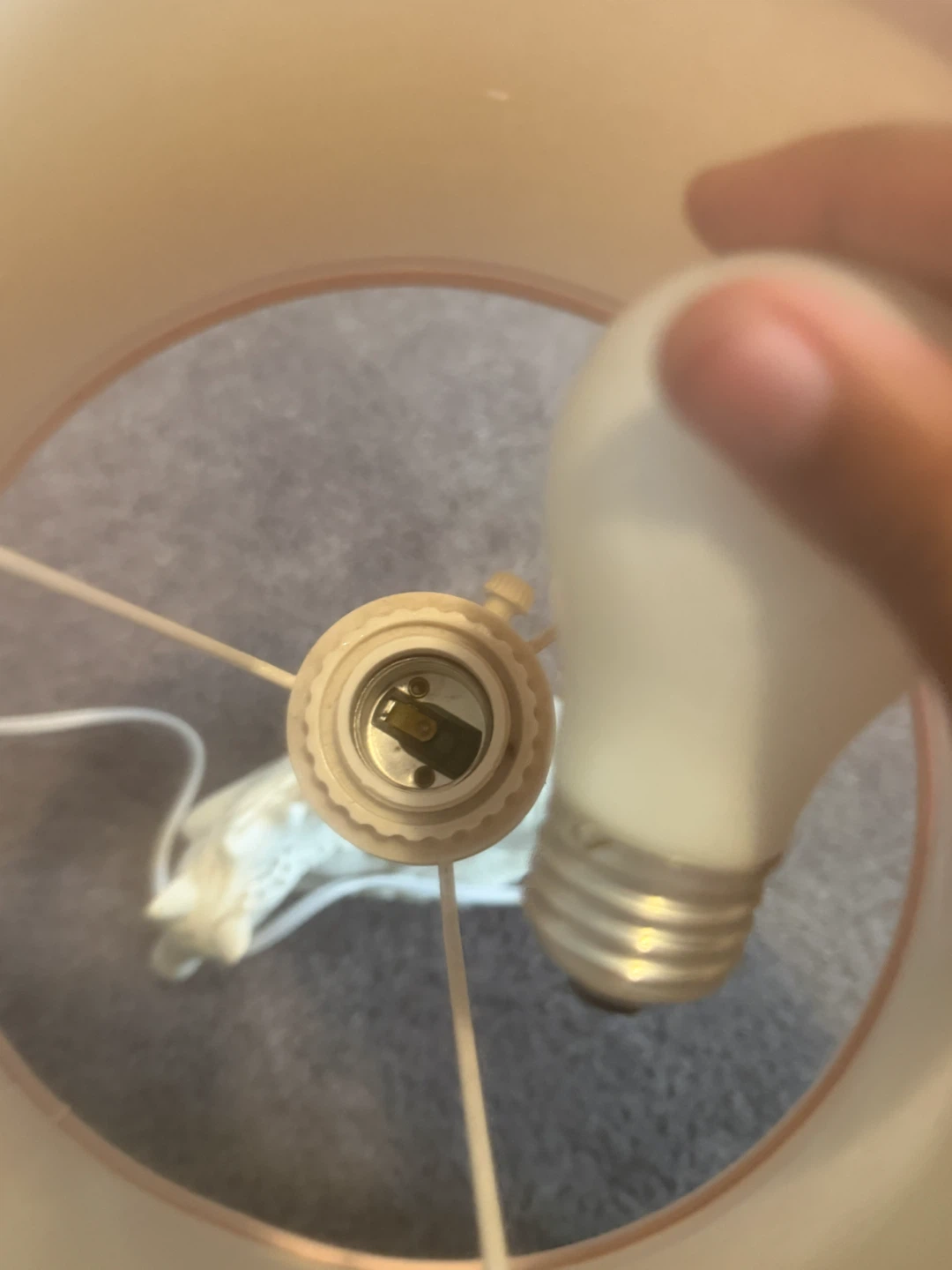 White Horse Lamp with Pink Shade
