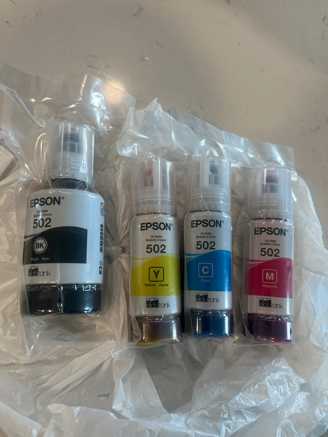 Epson 502 Ink Bottle Set - Cyan, Yellow, Magenta, Black