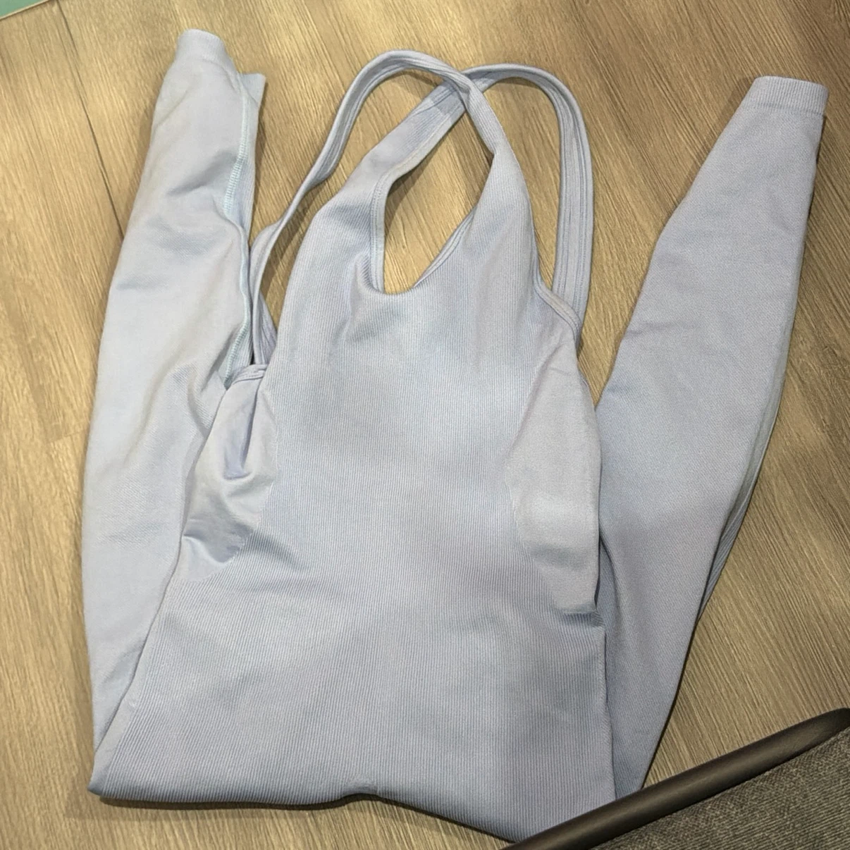 Light Blue Ribbed Sports Jumpsuit - photo 3