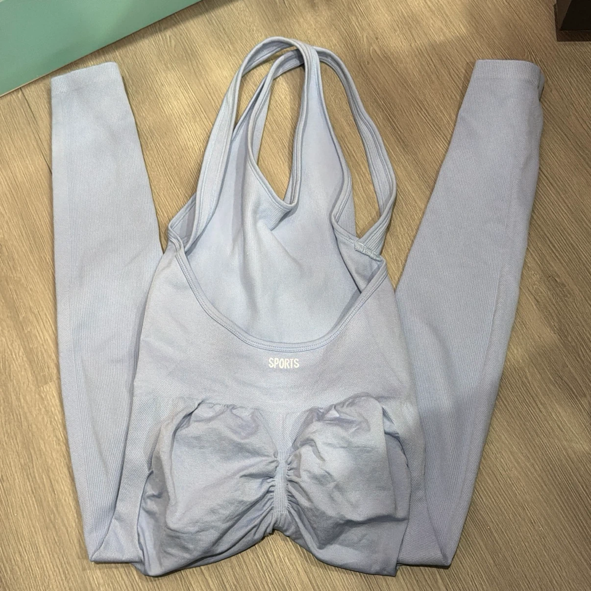 Light Blue Ribbed Sports Jumpsuit - photo 4