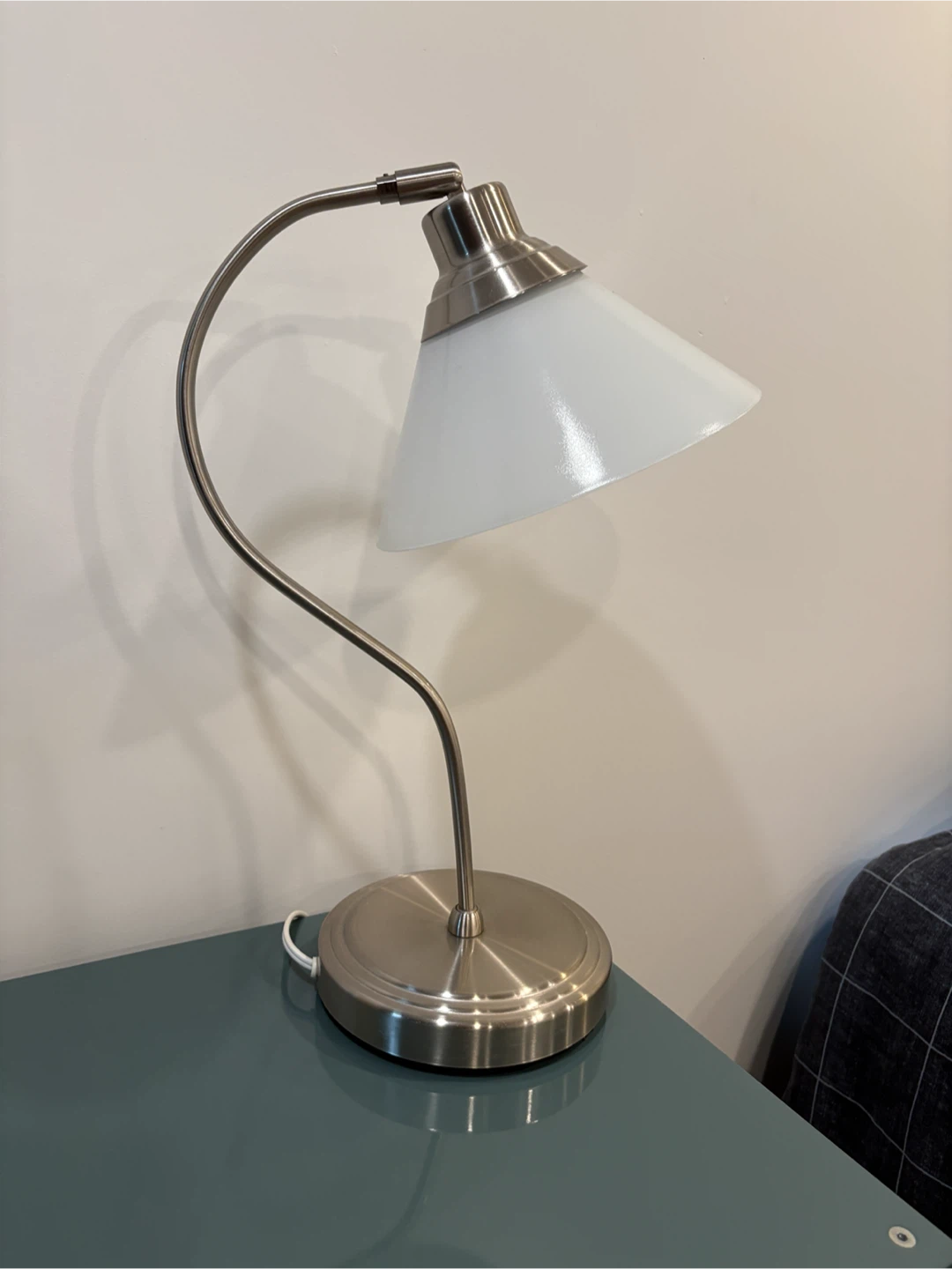 Metal Desk Lamp with White Shade