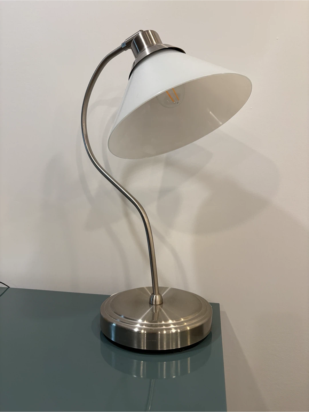 Metal Desk Lamp with White Shade - photo 2