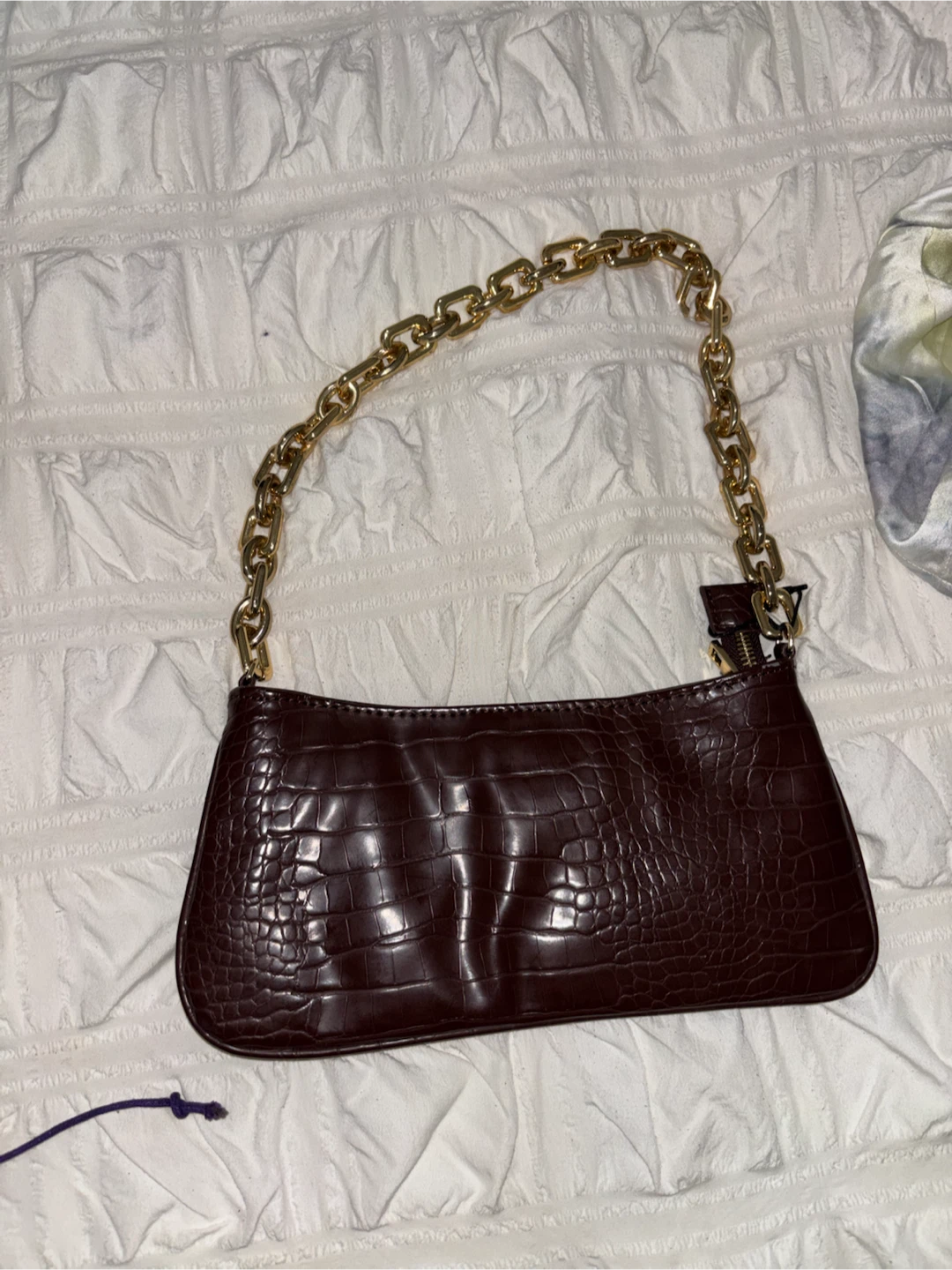 Zara Croc Embossed Shoulder Bag - photo 5