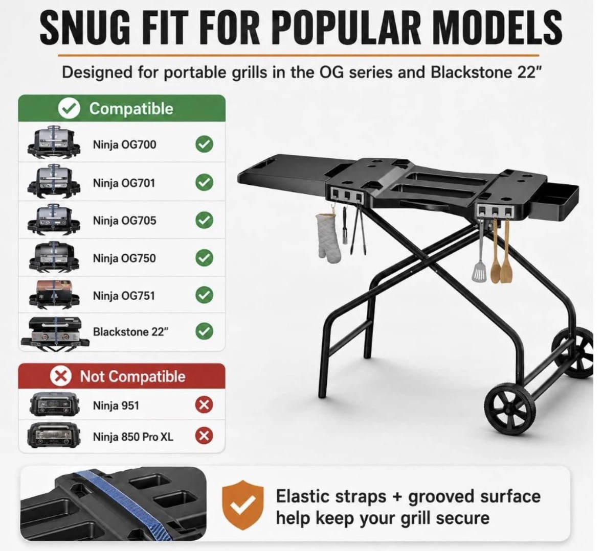 Like-New GRISUN Foldable BBQ Grill Cart - photo 4