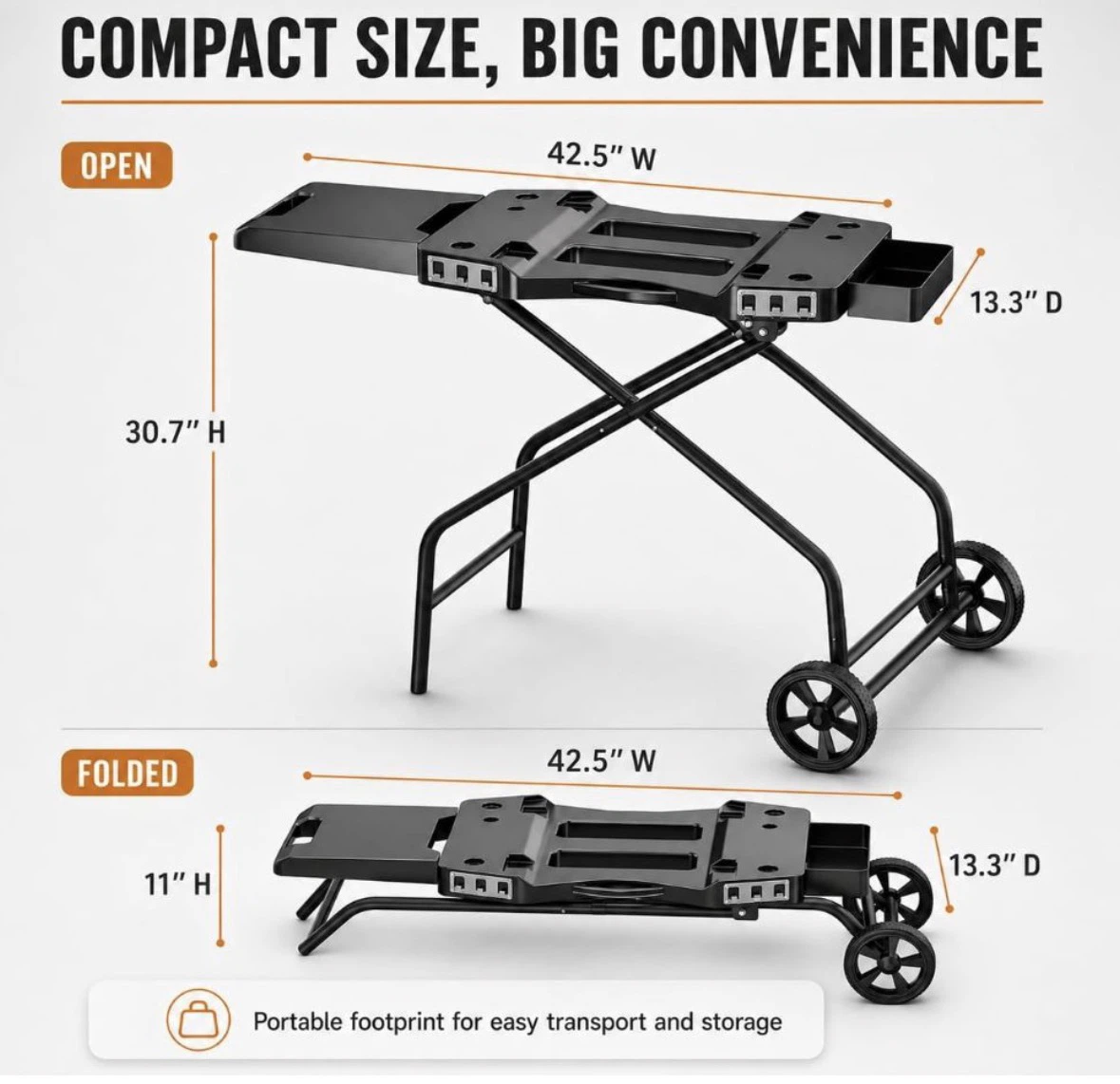 Like-New GRISUN Foldable BBQ Grill Cart - photo 5