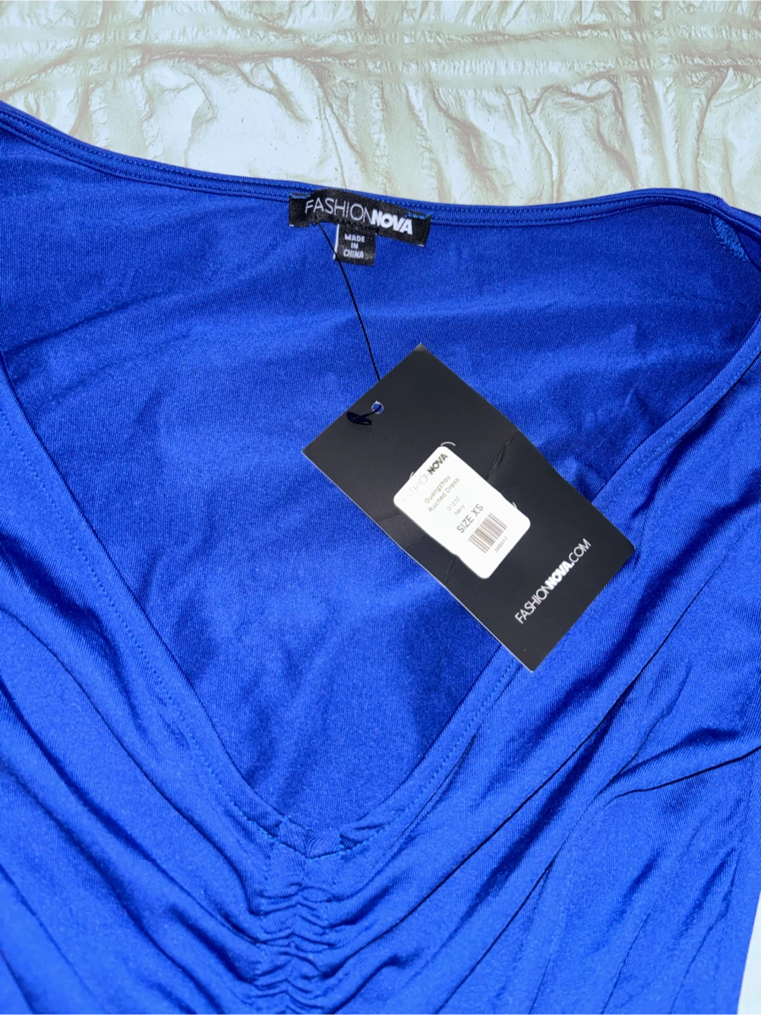 Fashion Nova Ruched Long Sleeve Dress Royal Blue XS - photo 2