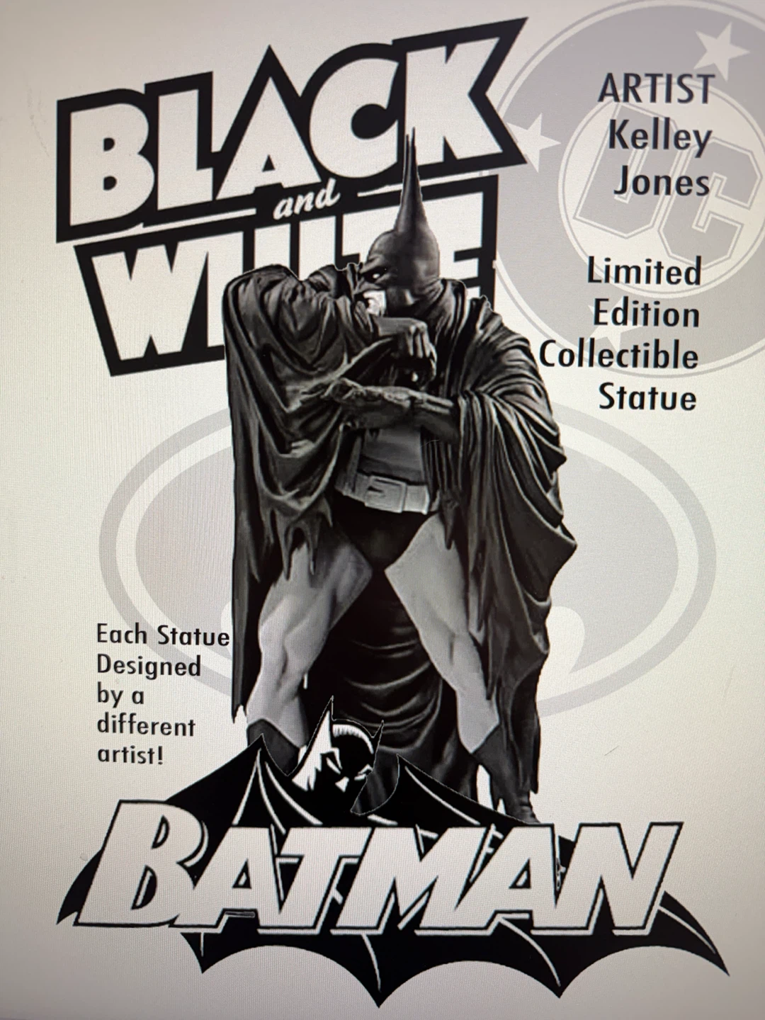 DC Direct Batman Black and White Statue by Kelley Jones