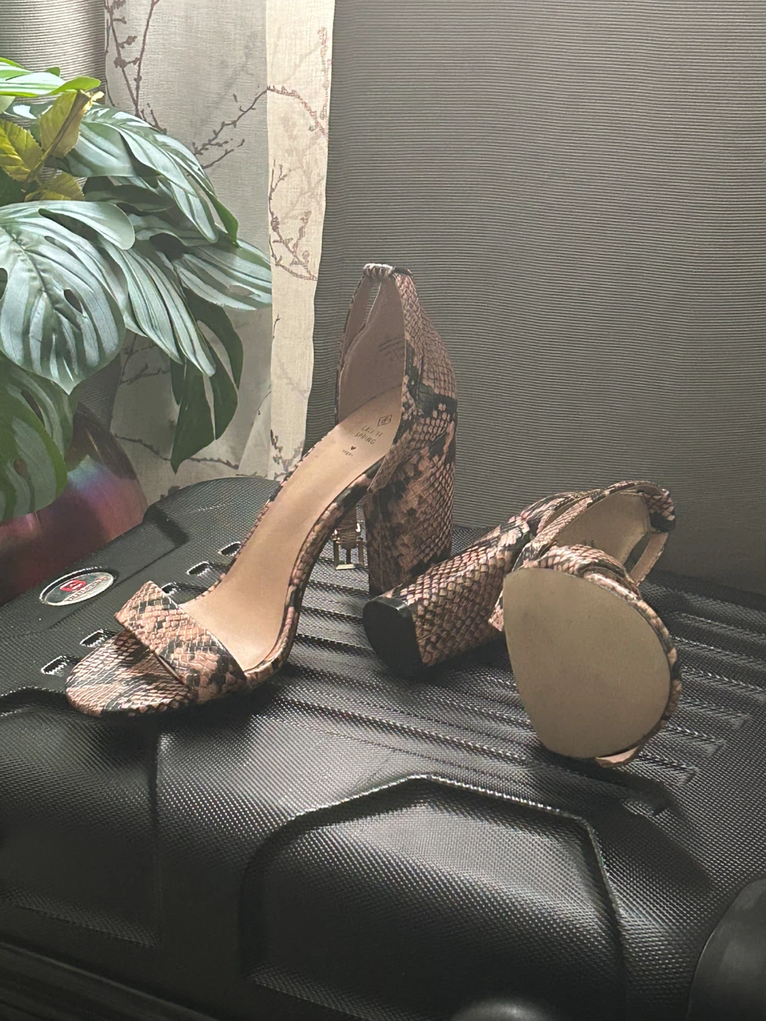 Call It Spring Snakeskin Block Heels