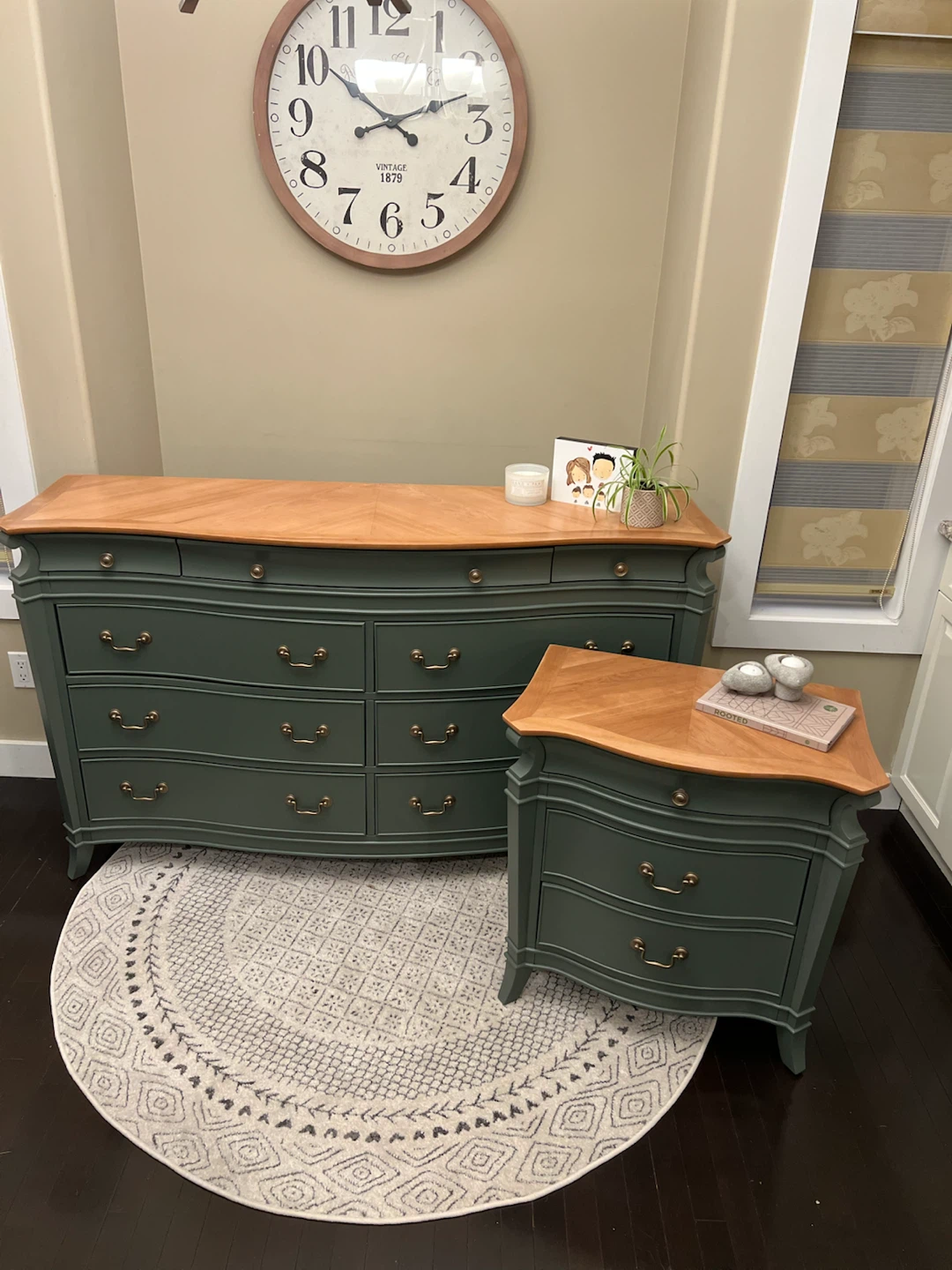 Refinished Dresser + Matching Nightstand