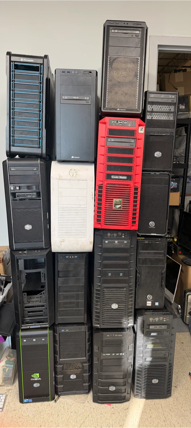 Lot of 16 PC Cases ATX & mATX Computer Cases - $100