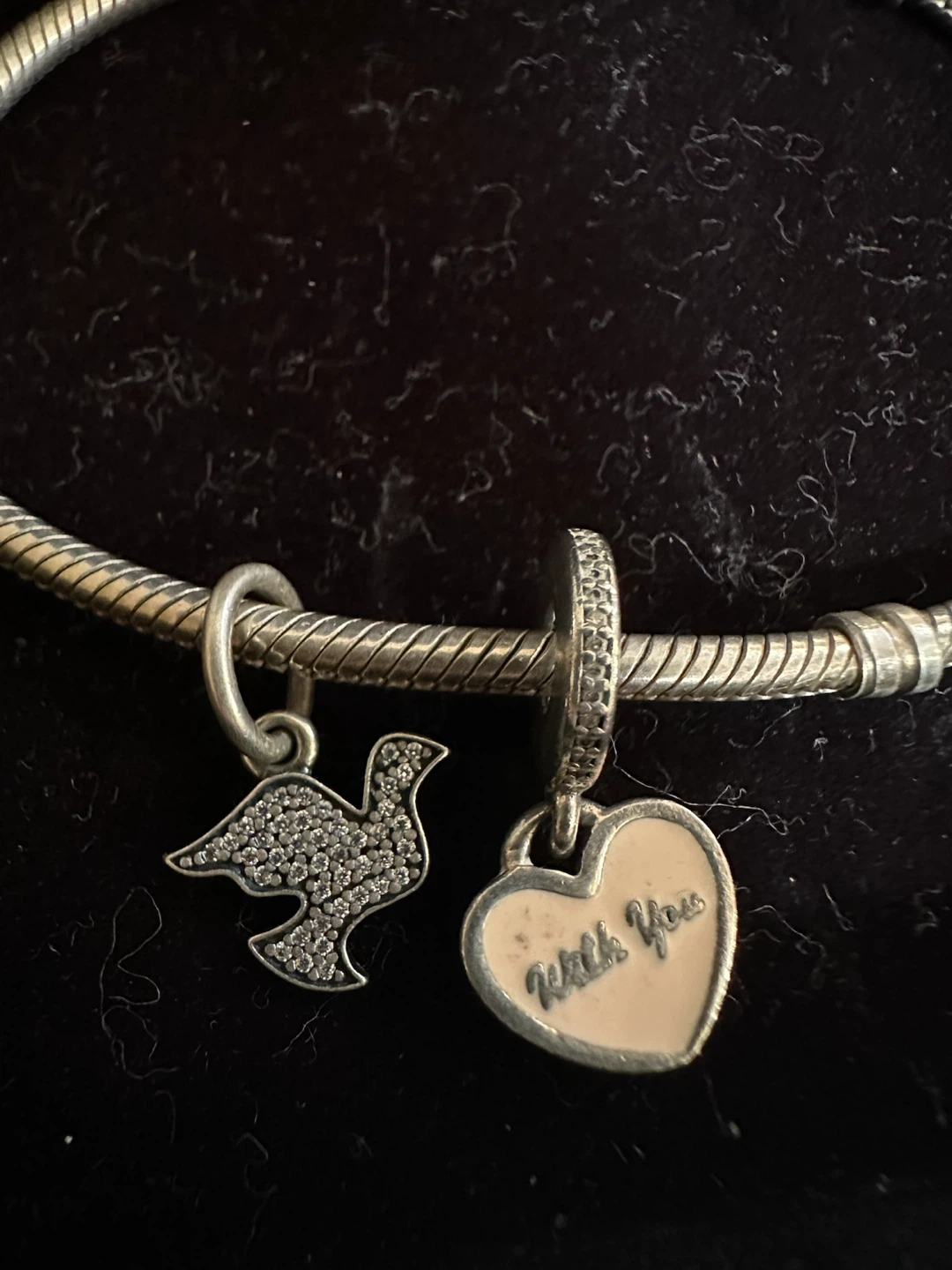 Pandora Silver Bracelet 8” with Dove and Heart Charms - photo 4
