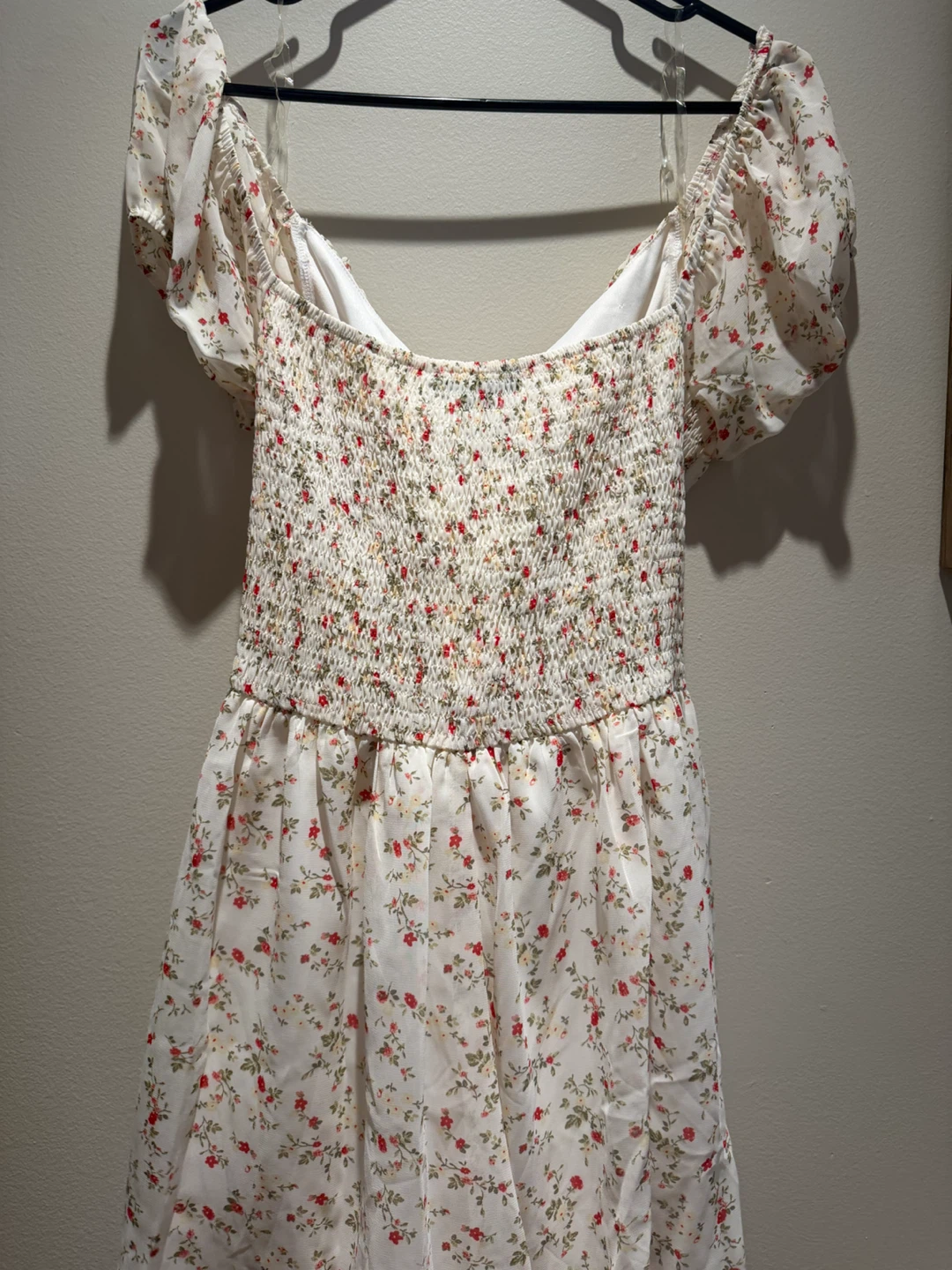 Floral Puff Sleeve Smocked Romper - photo 3