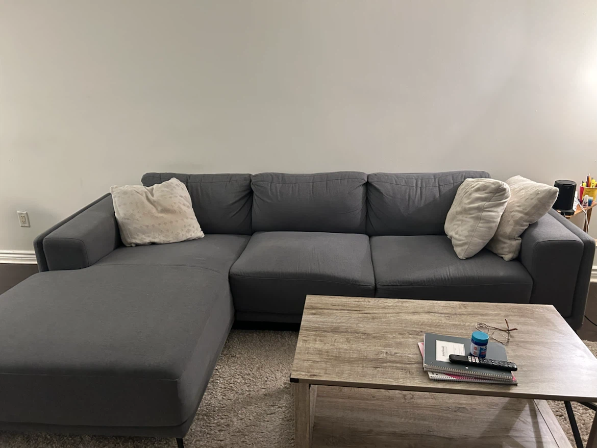 Grey Sectional Sofa with Chaise - photo 2