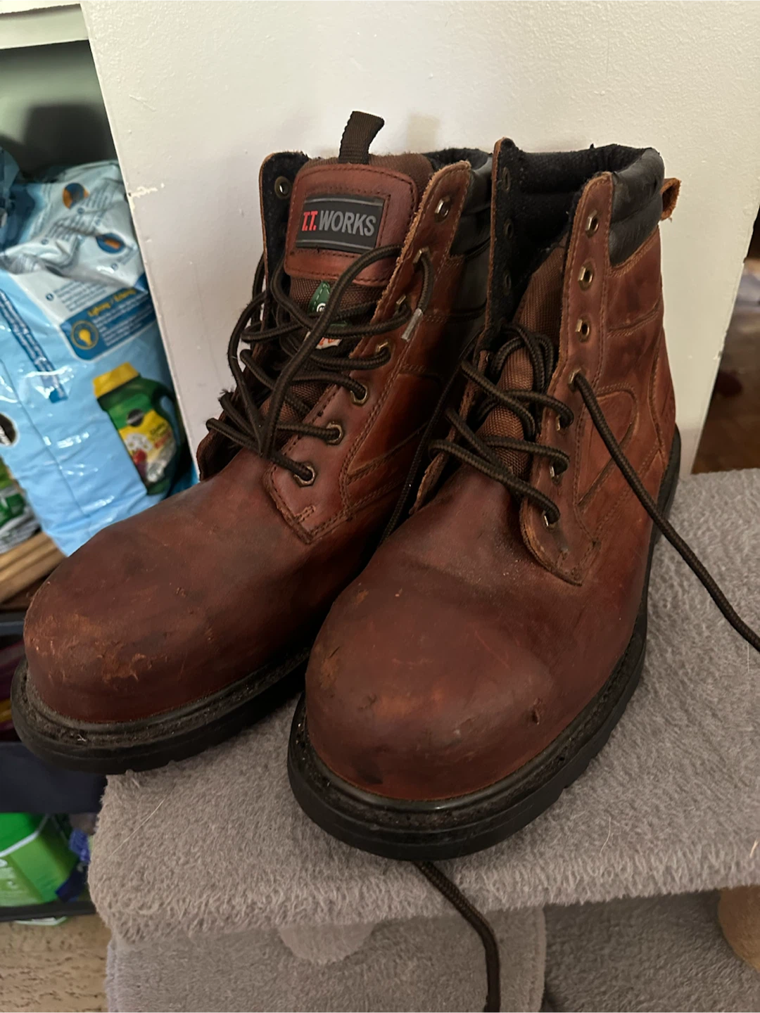 T.t works steel toe boots size 12