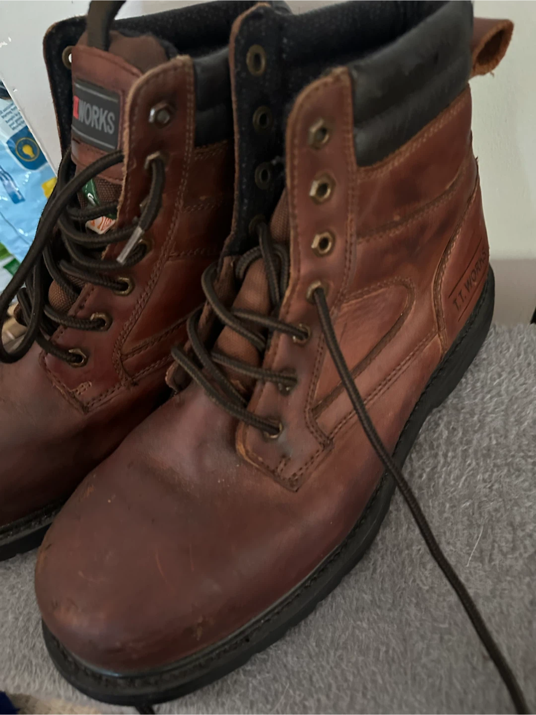 T.t works steel toe boots size 12 - photo 2