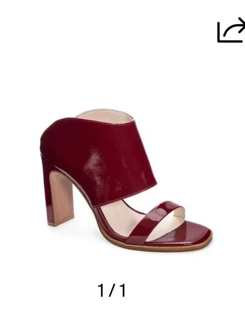 42 Gold Burgundy Patent Leather Heels Size 7.5