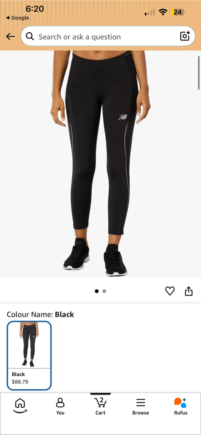New Balance Crop Leggings - Black - Size M - photo 2