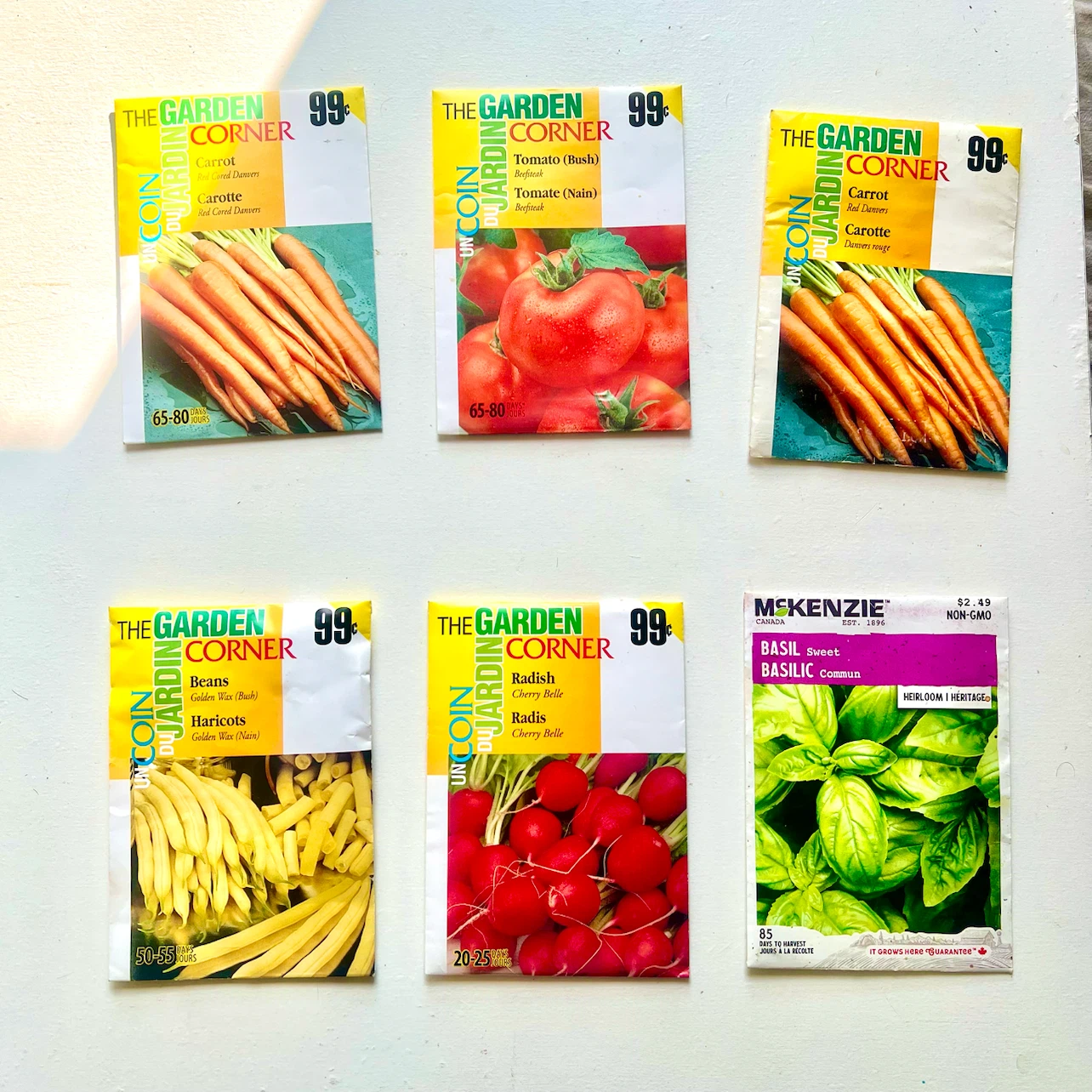 Mini vegetable garden seeds set of 6