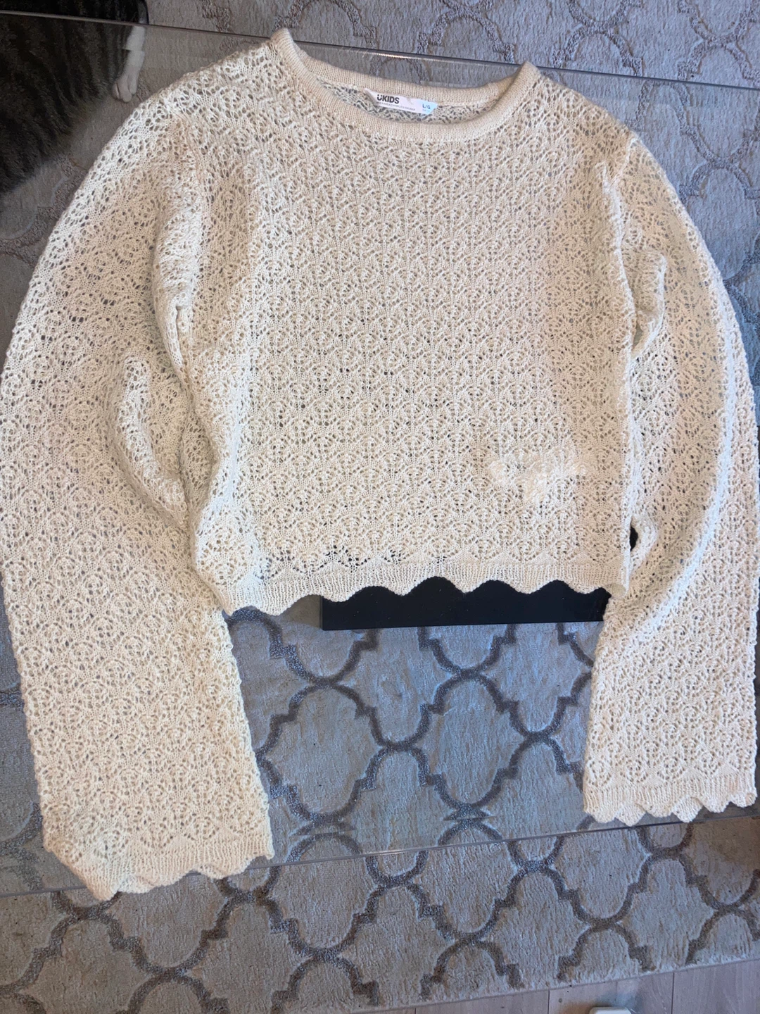 Girls Cream Knit Sweater L/G