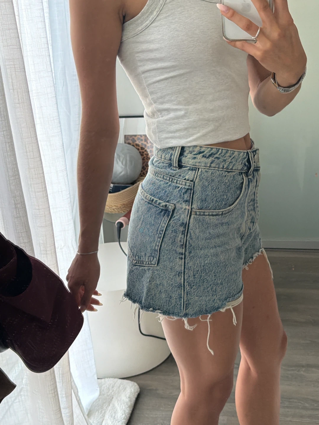 Denim Cutoff Shorts - photo 2