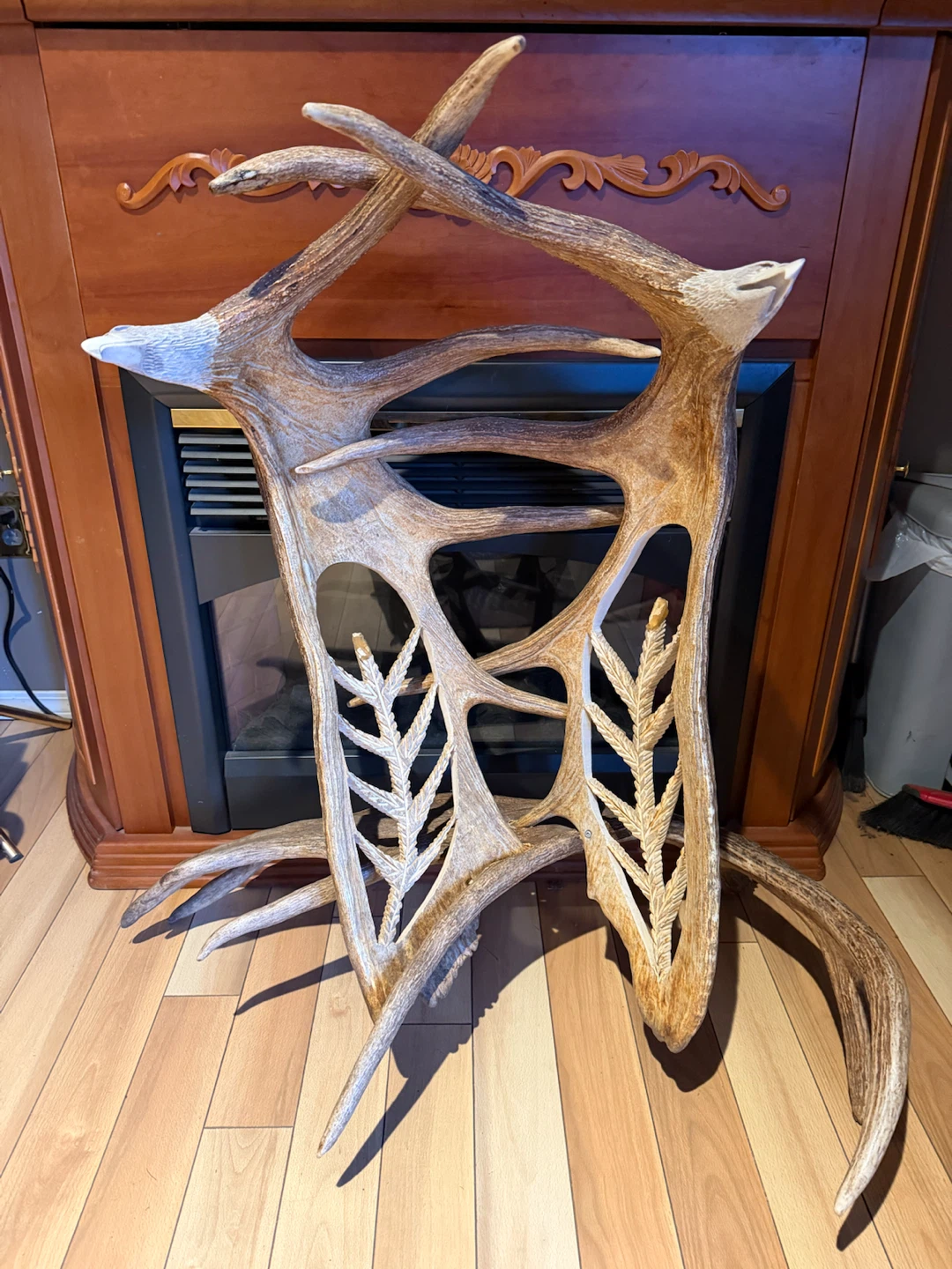 Carved Antler Eagle Sculpture
