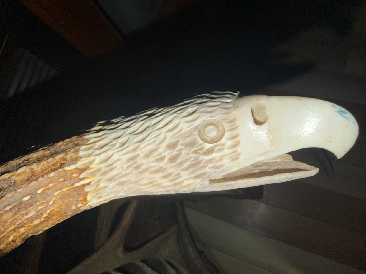 Carved Antler Eagle Sculpture - photo 3