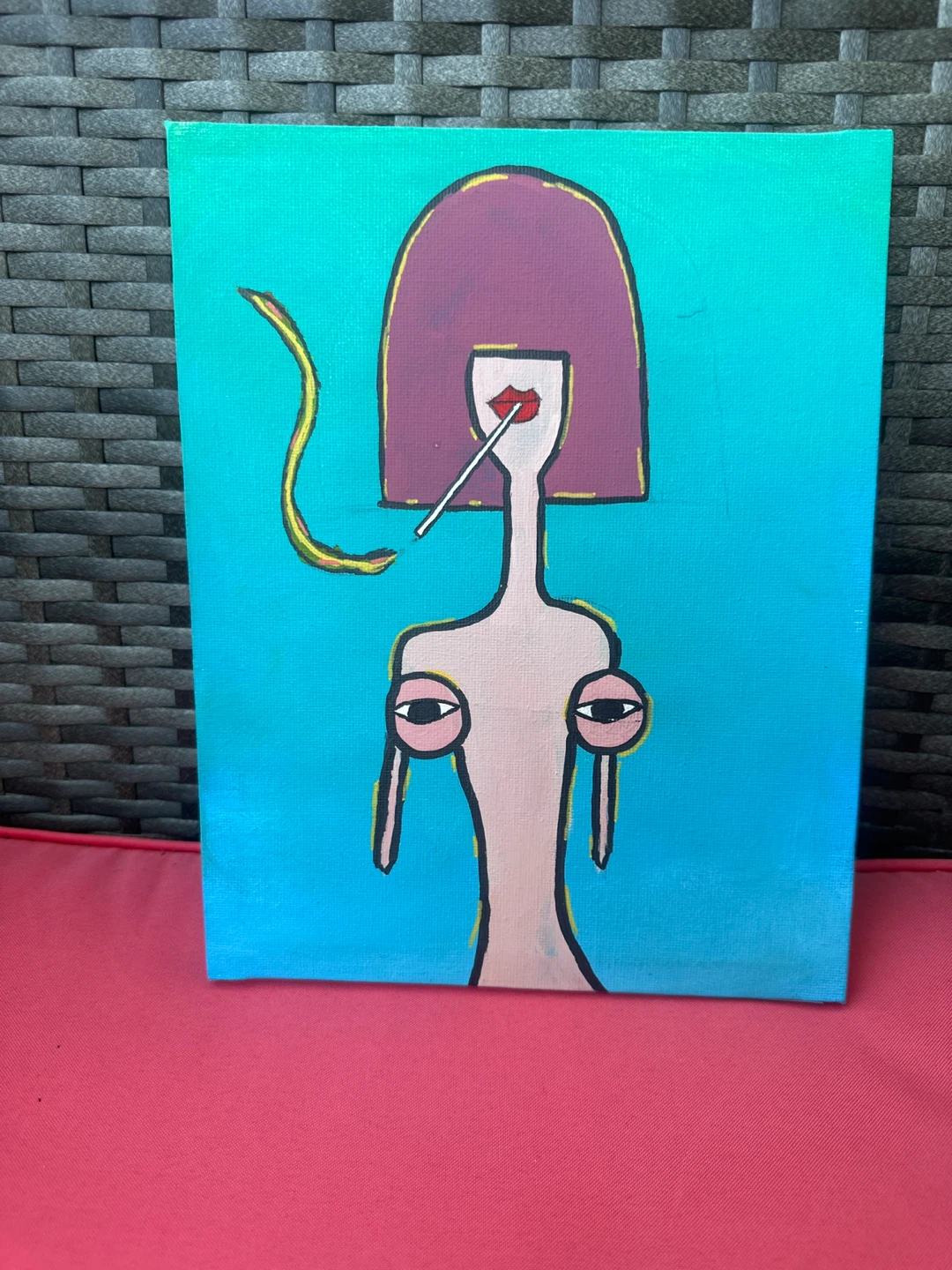 Abstract Painting - Woman Smoking
