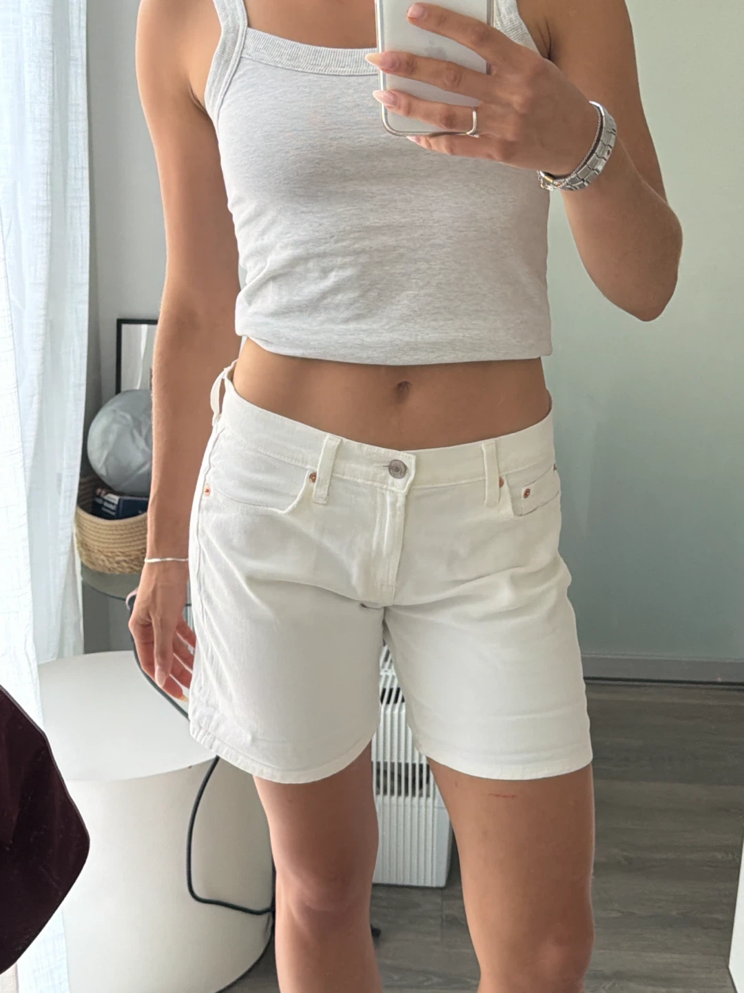 White Denim Shorts