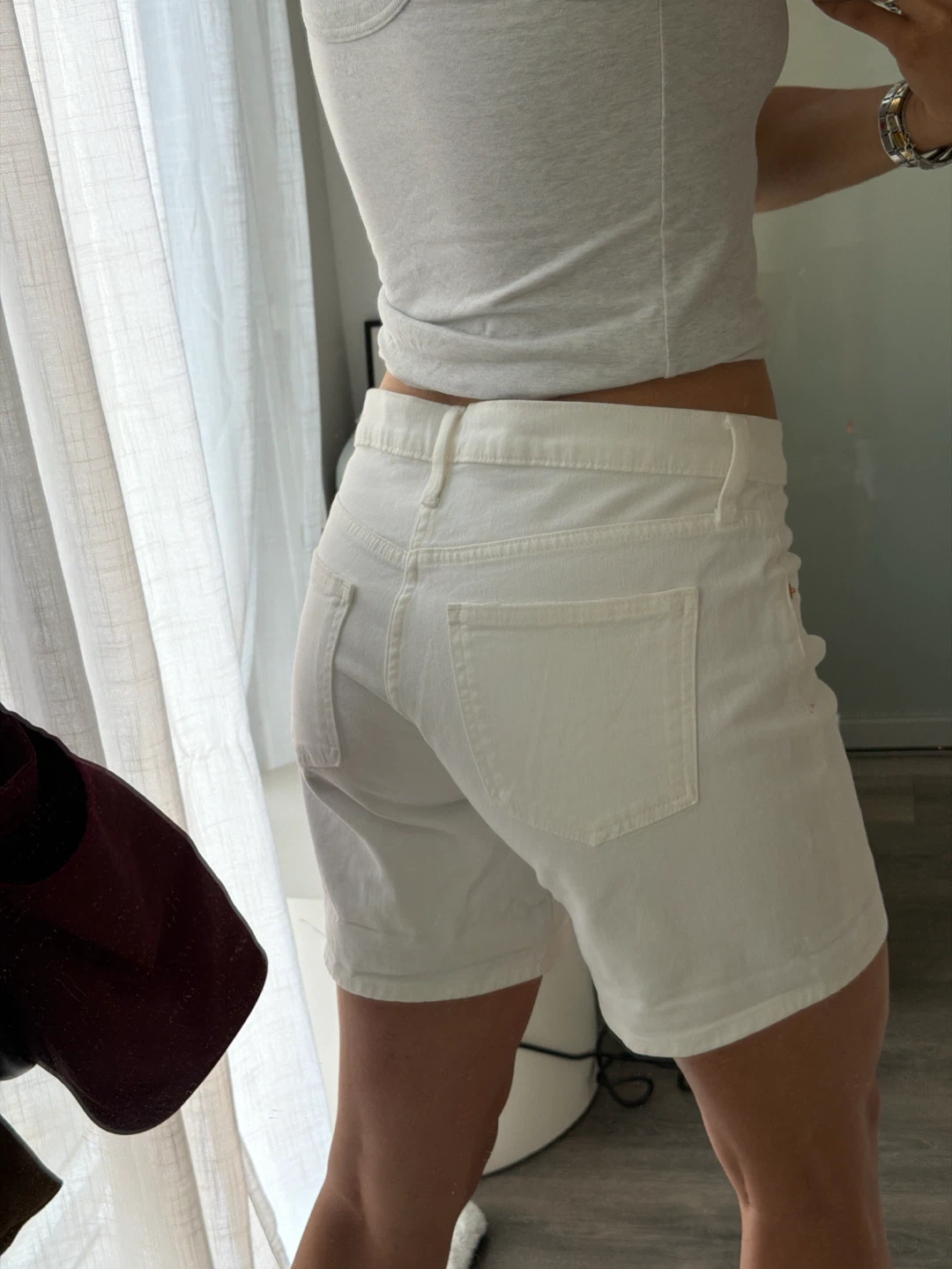 White Denim Shorts - photo 2