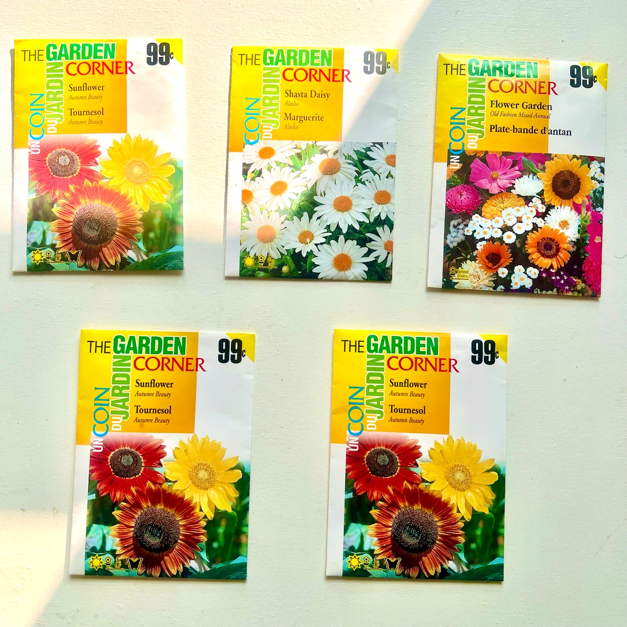 The Garden Corner Flower & Sunflower Seed Packets (5 total)