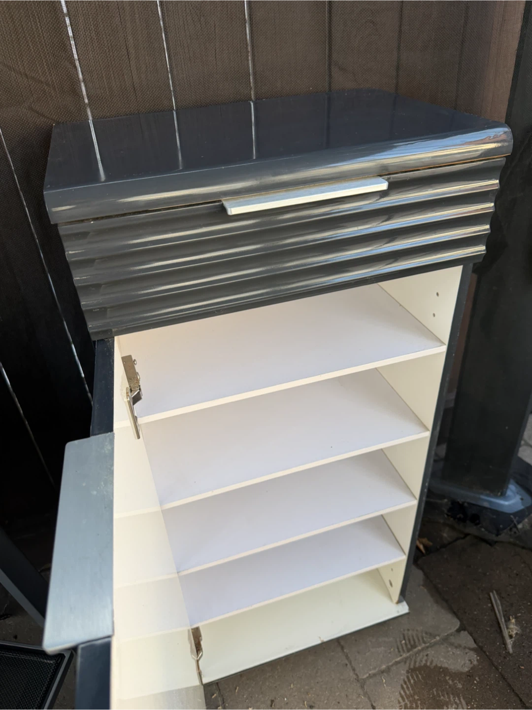Grey shoe cabinet