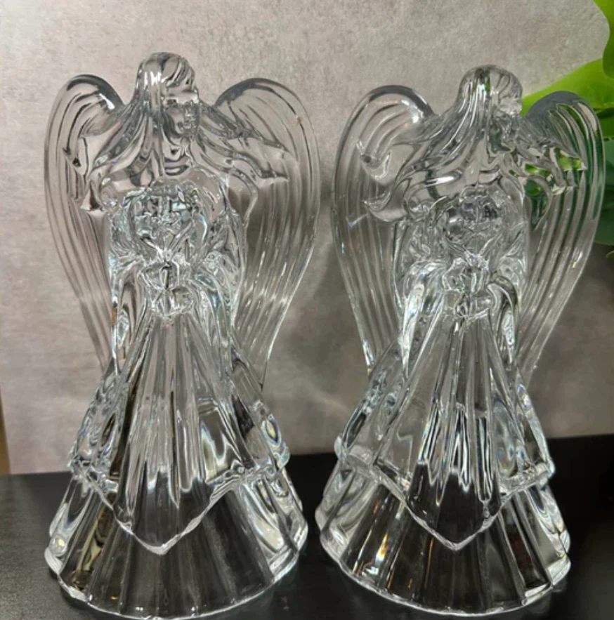 VTG St. George Crystal Angel Candle Holders $15 for the set - photo 3