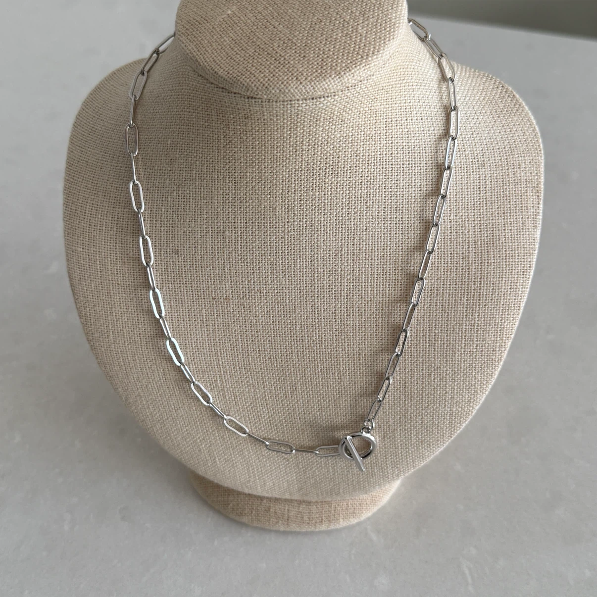 Brass Silver Tone Link Chain Necklace - photo 2