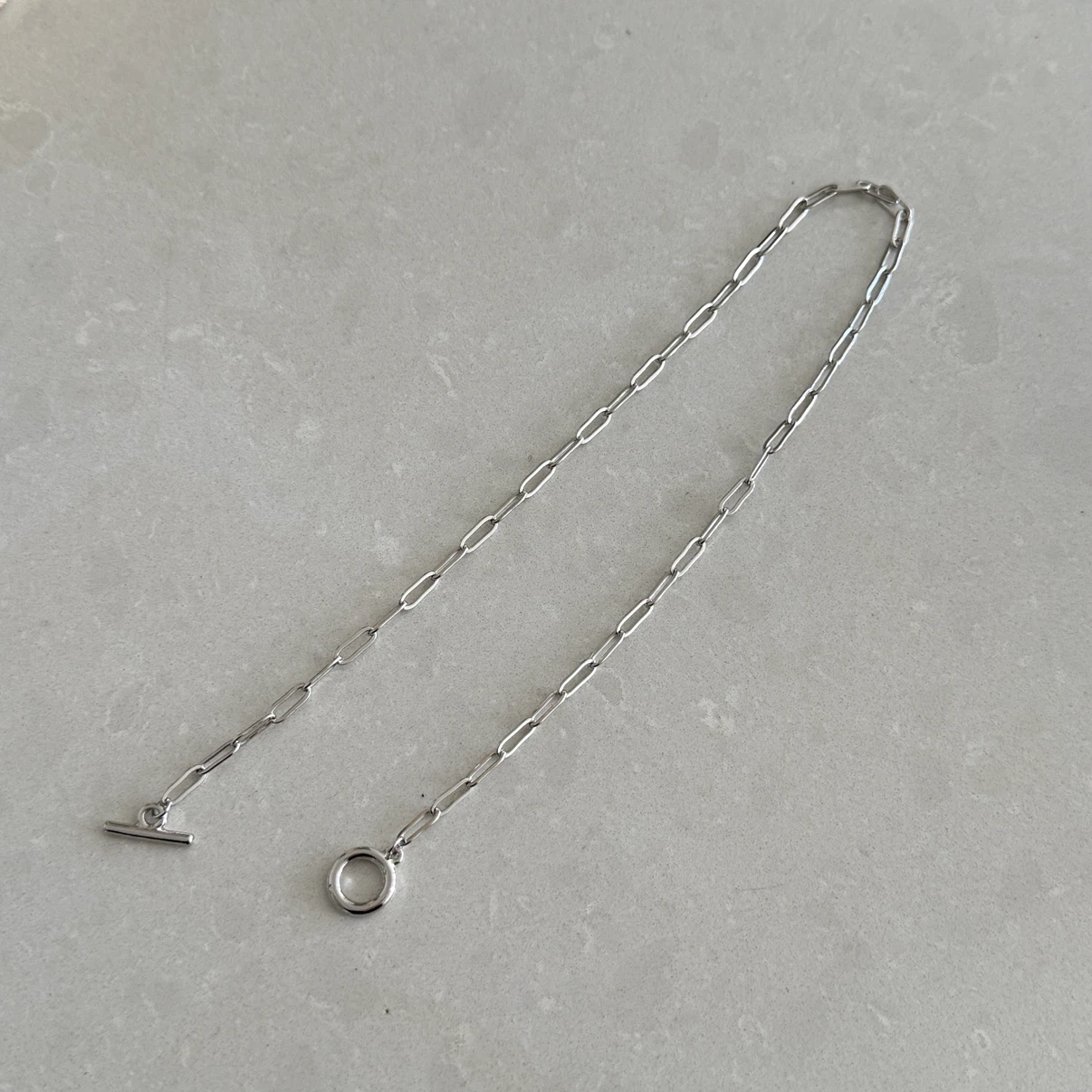 Brass Silver Tone Link Chain Necklace - photo 3