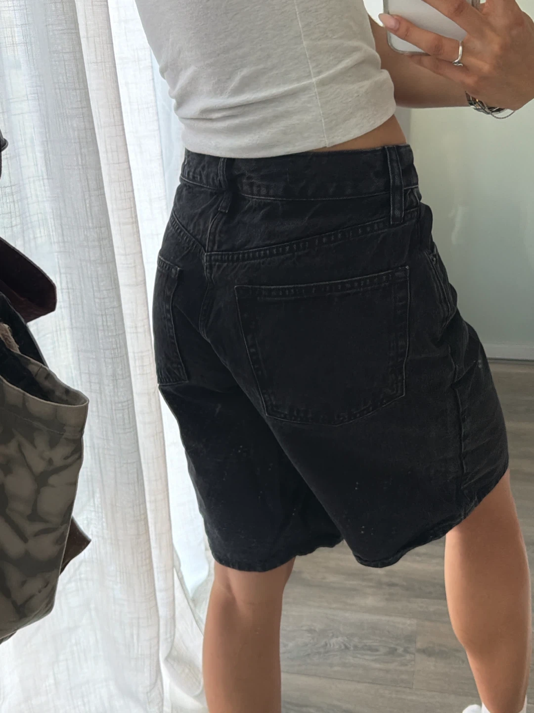 Black Denim Jorts - photo 2