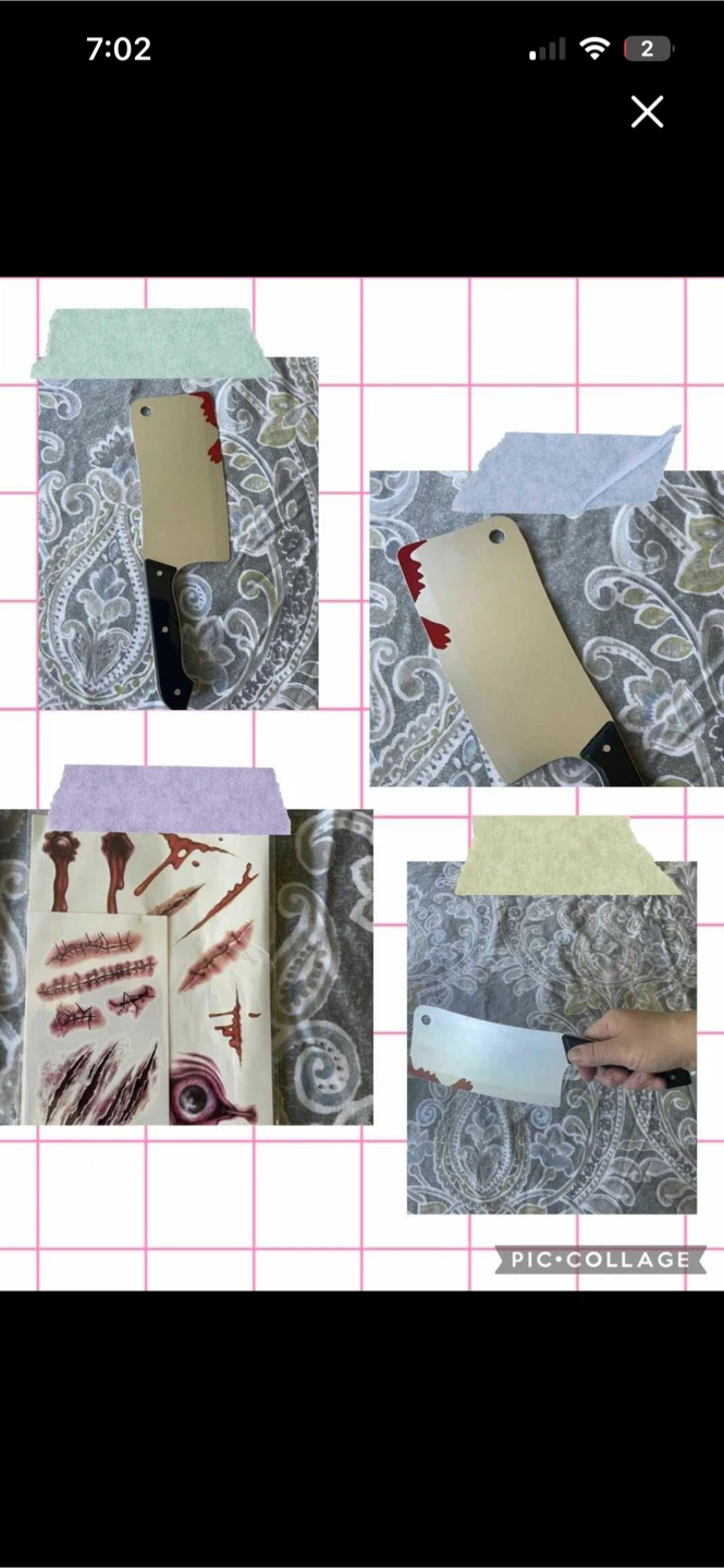 Plastic knife prop/costume accessory + tattoos - photo 5