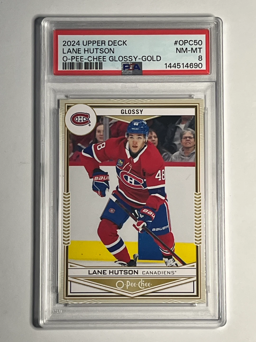 2024 Upper Deck Lane Hutson O-Pee-Chee Glossy-Gold Card #OPC50