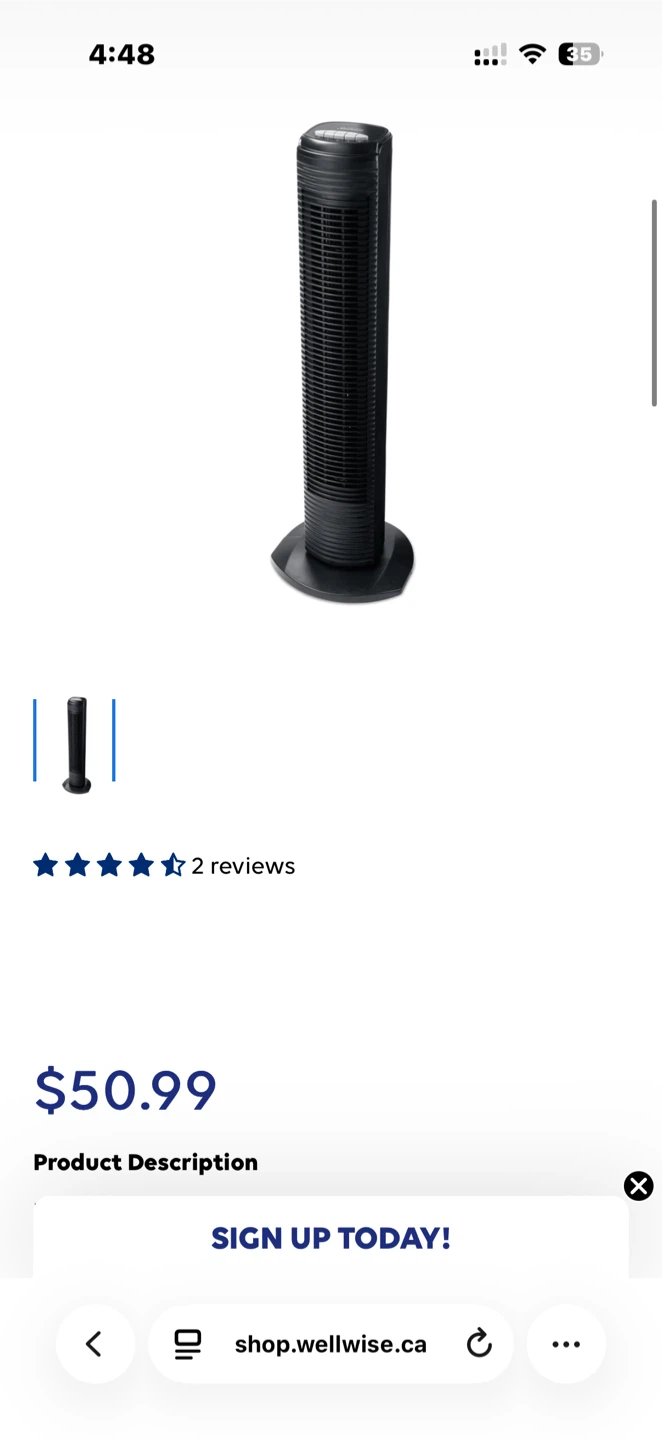 Sunbeam Oscillating Tower Fan