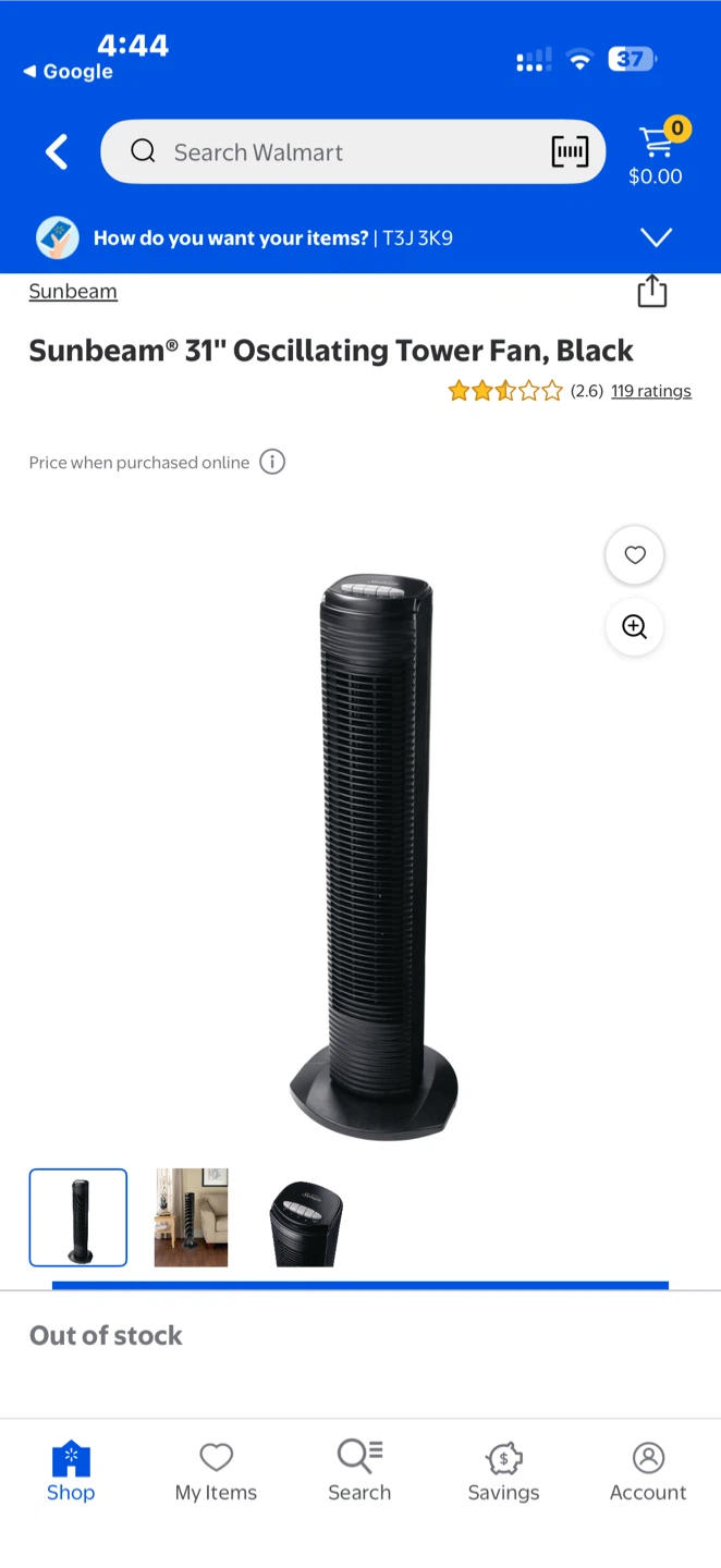 Sunbeam Oscillating Tower Fan - photo 5