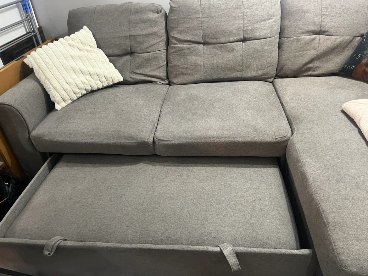Grey Sectional Sofa with Storage