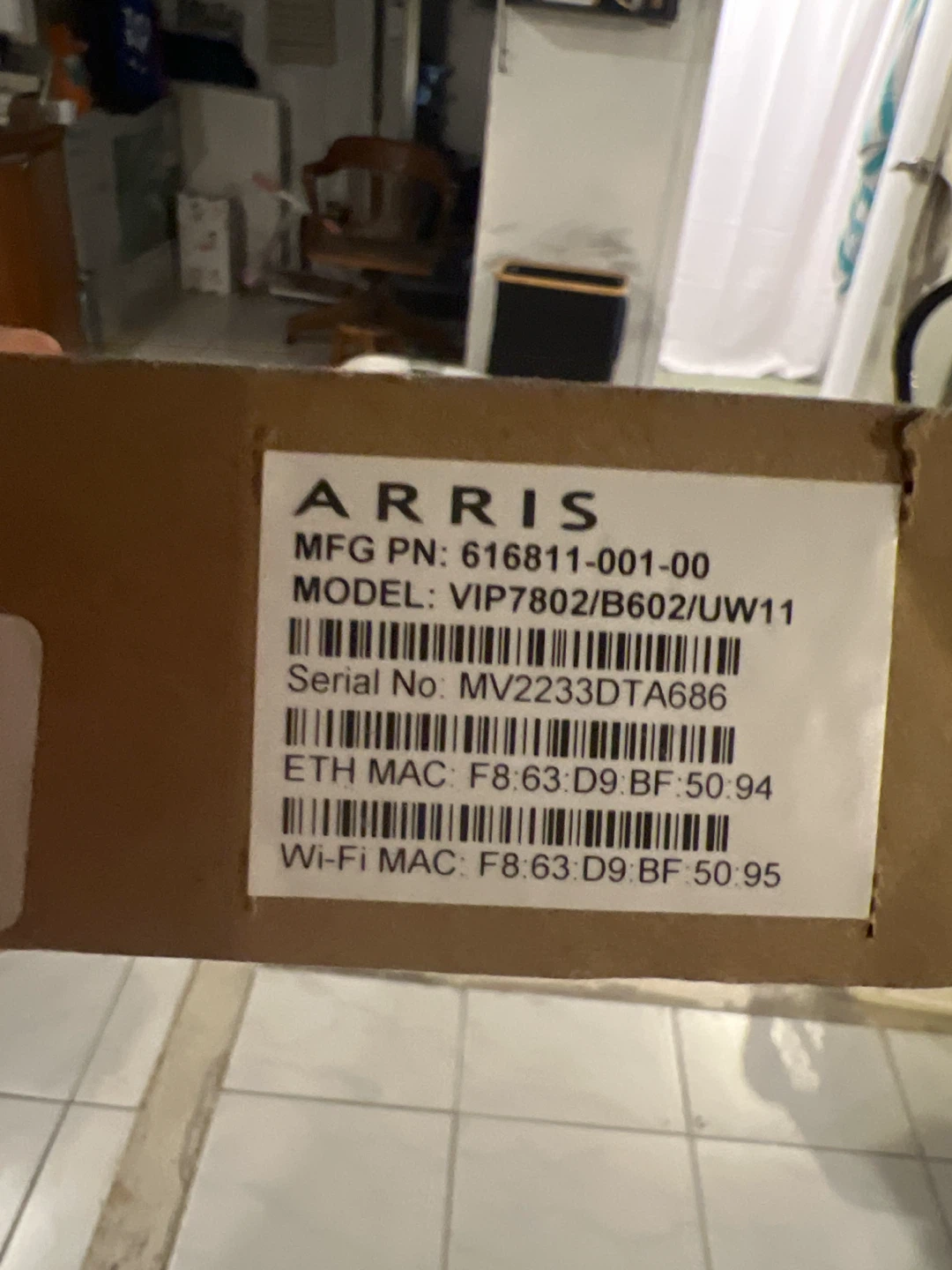 Arris VIP7802/UW11 Bell Receiver Box