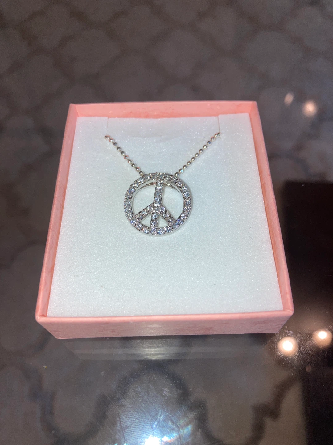 Silver Peace Sign Necklace