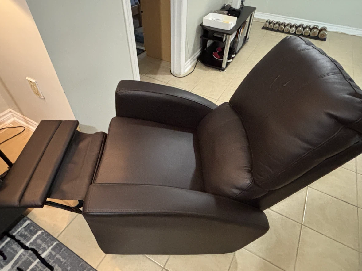 Breastfeeding Brown Faux Leather Recliner Chair