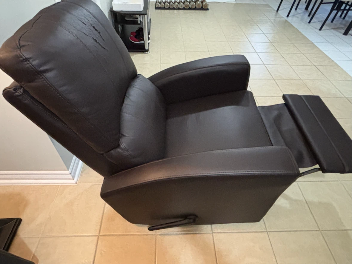 Breastfeeding Brown Faux Leather Recliner Chair - photo 2