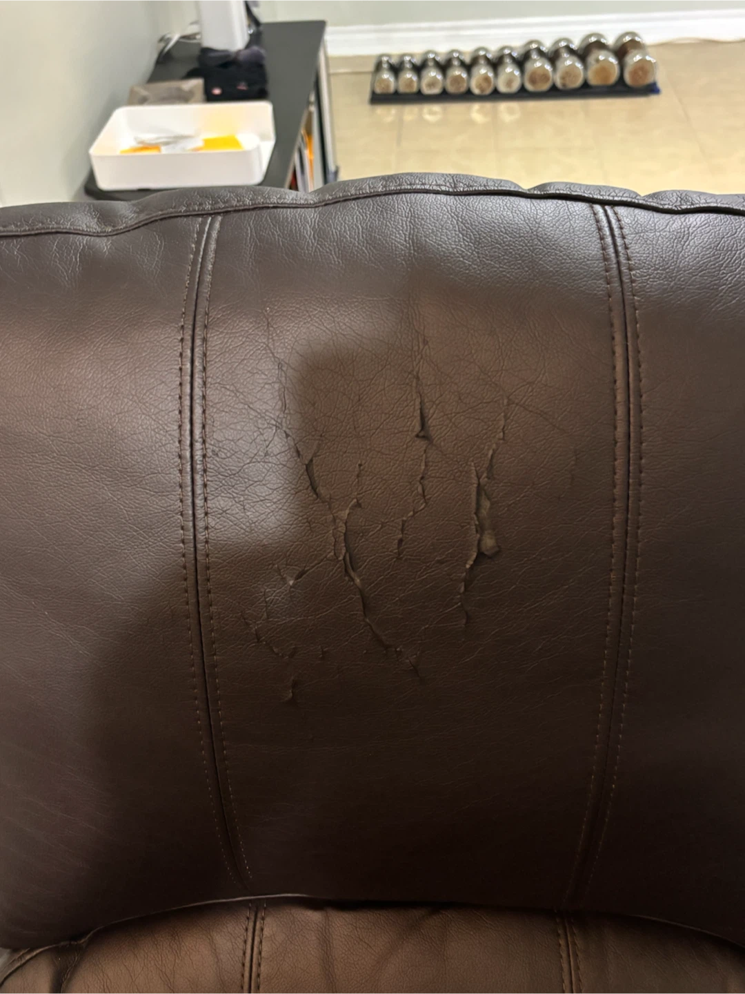 Breastfeeding Brown Faux Leather Recliner Chair - photo 4