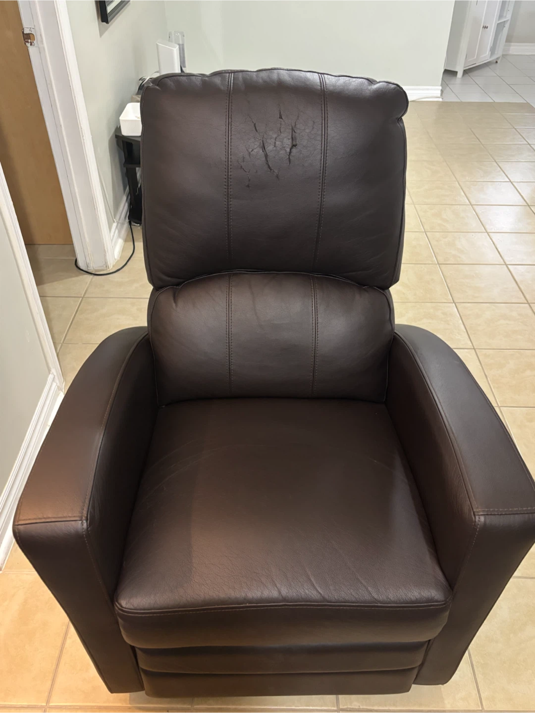 Breastfeeding Brown Faux Leather Recliner Chair - photo 5