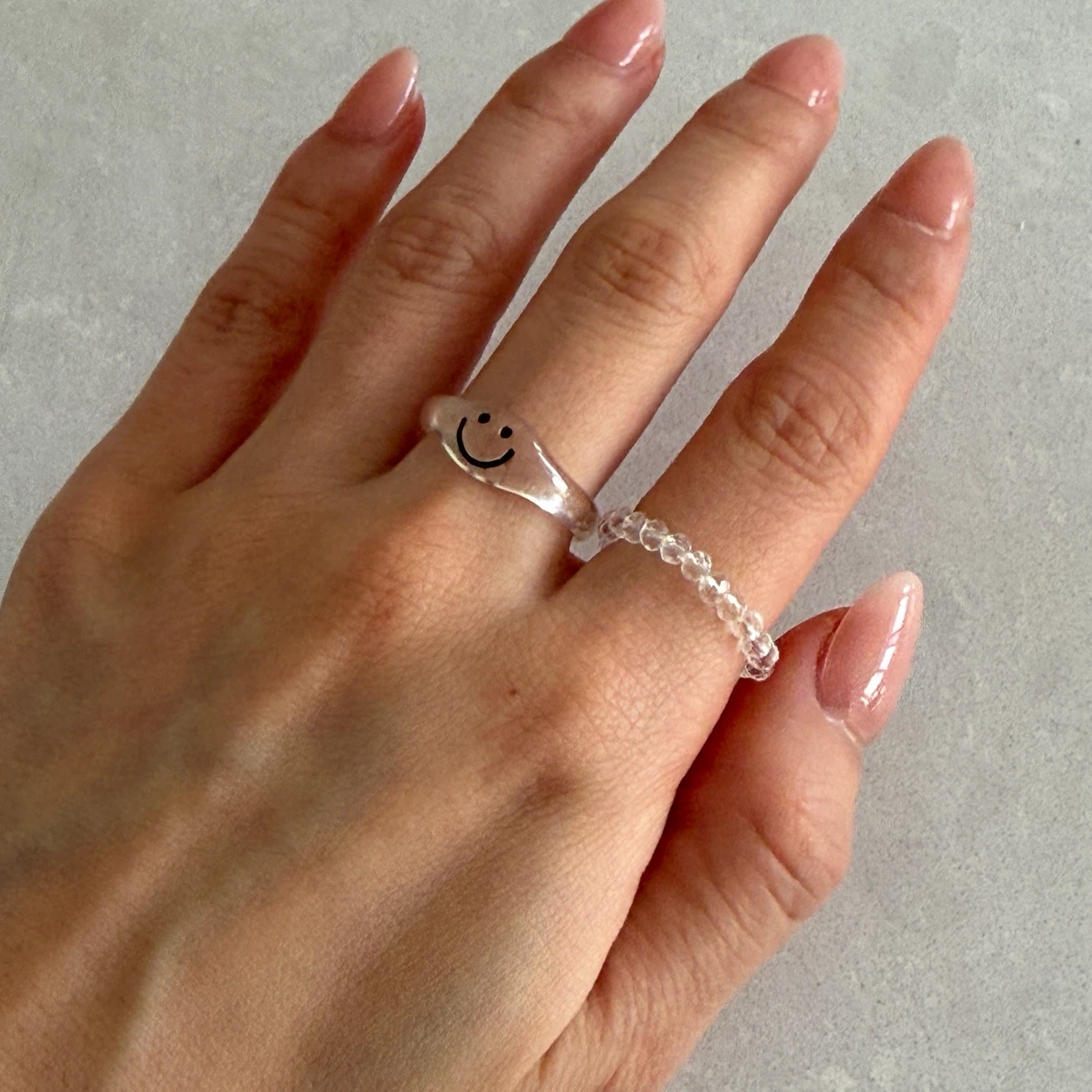 Smiley Face Ring Set Beads ring