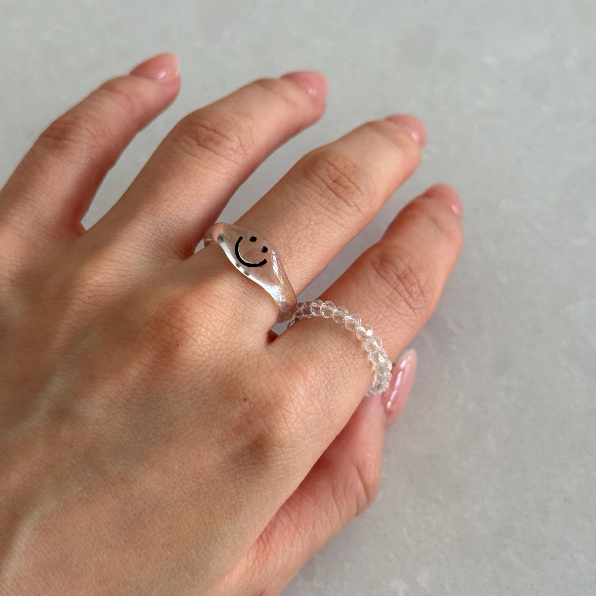 Smiley Face Ring Set Beads ring - photo 3